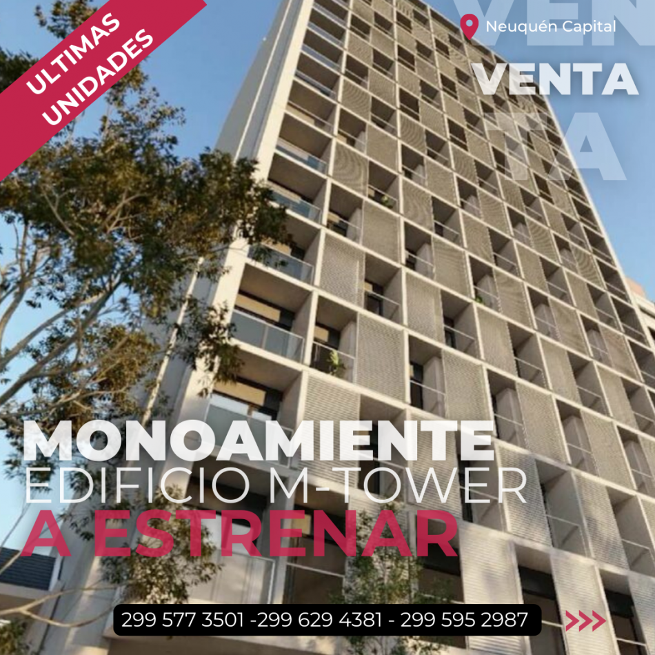 VENTA MONOAMBIENTES - M TOWER - EXCELENTE UBICACION - ENT: FEB 2025