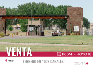 VENTA TERRENO CANALES DE PLOTTIER - FONDO DE CANCHA  HOYO 18 - 1100m² 